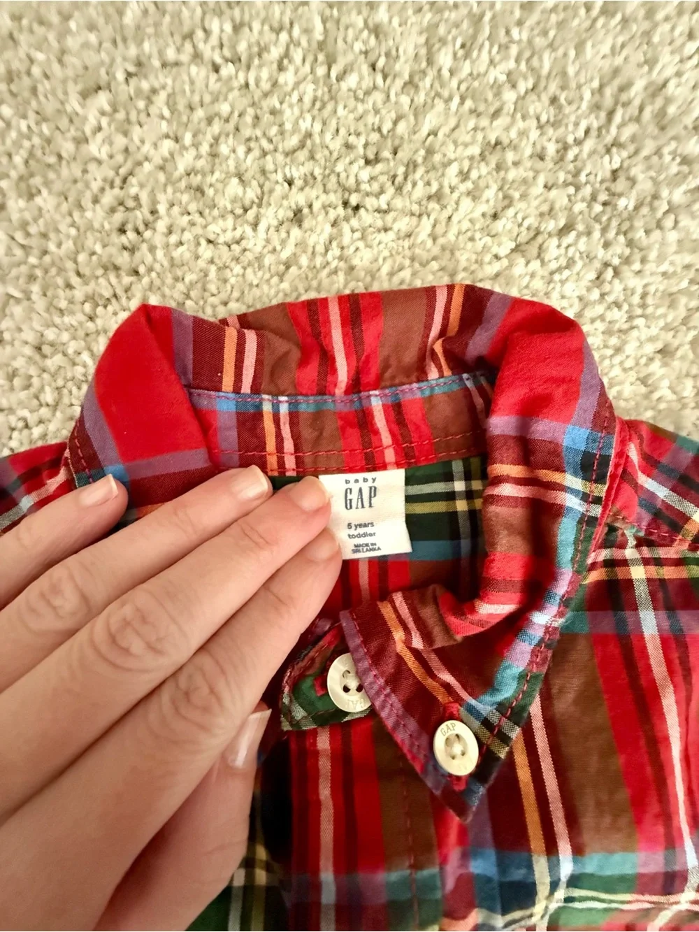GAP and Carter’s Red Button Downs. Perfect for the holidays!